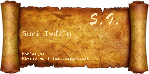 Suri Iván névjegykártya